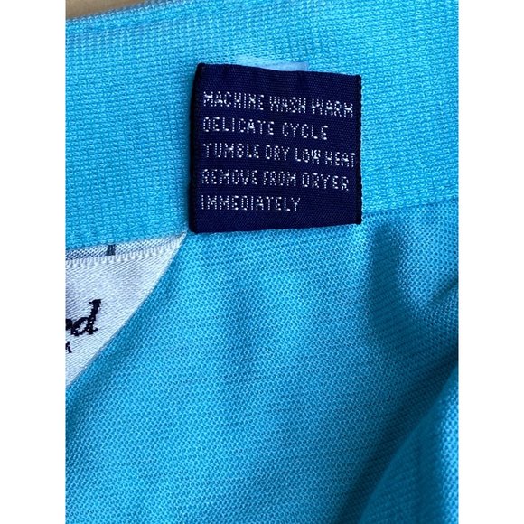 Tori Richards Collar Short Slv Blue Shirt Large STAIN SNAG READ - Picture 8 of 12